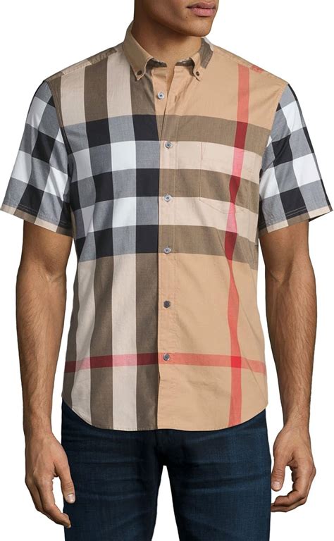 mens short sleeve burberry shirt|Burberry button down shirt men.